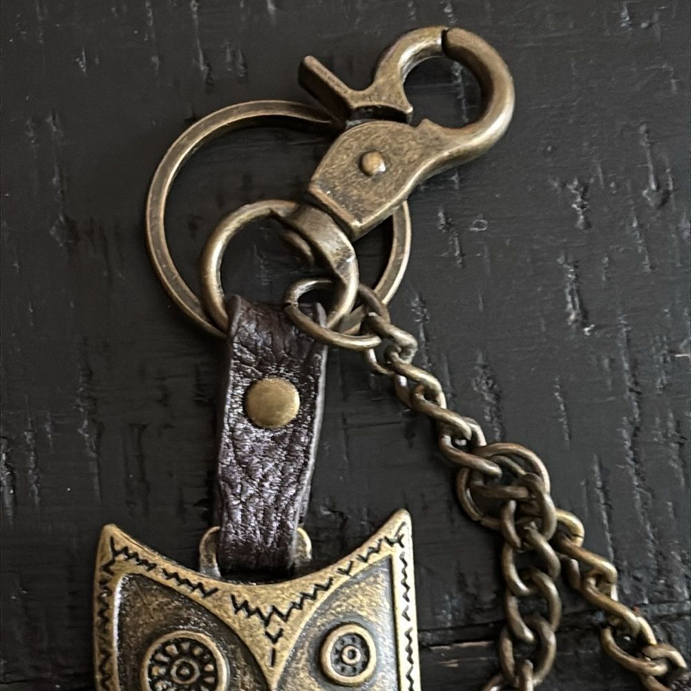 Hoohoo Owl Flower Leaf Chala Charming Key Chain Novelty Leather - Picture 3 of 6